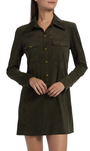 MARIA FAUX SUEDE MINI DRESS IN DEEP OLIVE - Romi Boutique