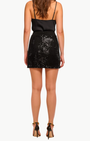 ASHLEY BEADED SEQUIN MINI SKIRT IN BLACK - Romi Boutique