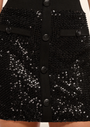ASHLEY BEADED SEQUIN MINI SKIRT IN BLACK - Romi Boutique