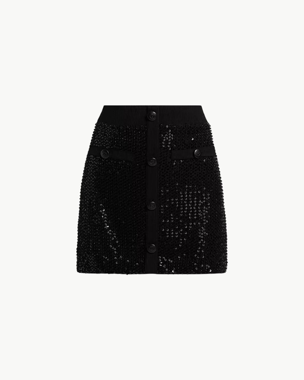 ASHLEY BEADED SEQUIN MINI SKIRT IN BLACK by Ramy Brook - Romi Boutique