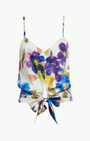 DELLIA TOP IN IVORY FLORAL SILK by Ramy Brook - Romi Boutique