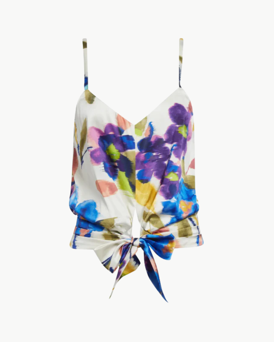 DELLIA TOP IN IVORY FLORAL SILK by Ramy Brook - Romi Boutique