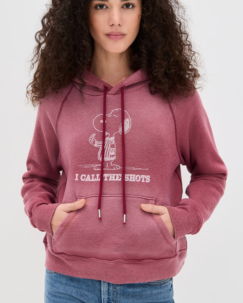 THERMAL LINED RAGLAN HOODIE SNOOPY - Romi Boutique