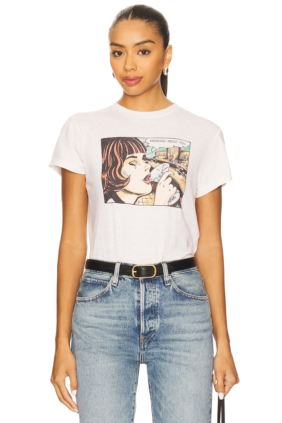 CLASSIC TEE DRINKING ABOUT YOU IN VINTAGE WHITE - Romi Boutique