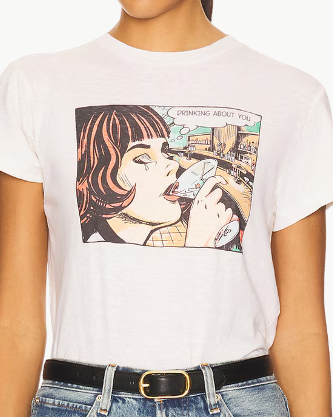 CLASSIC TEE DRINKING ABOUT YOU IN VINTAGE WHITE by Re/Done - Romi Boutique