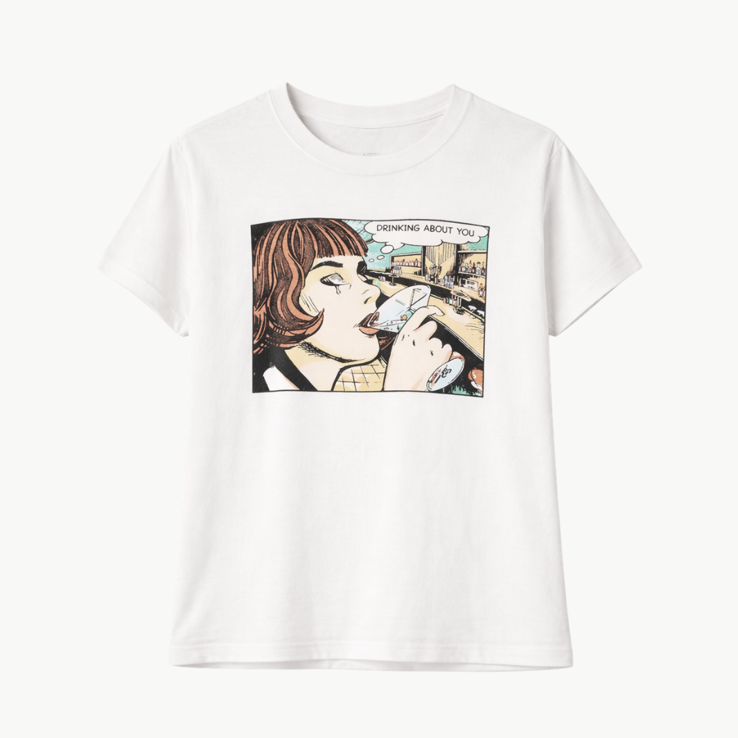 CLASSIC TEE DRINKING ABOUT YOU by Re/Done - Romi Boutique