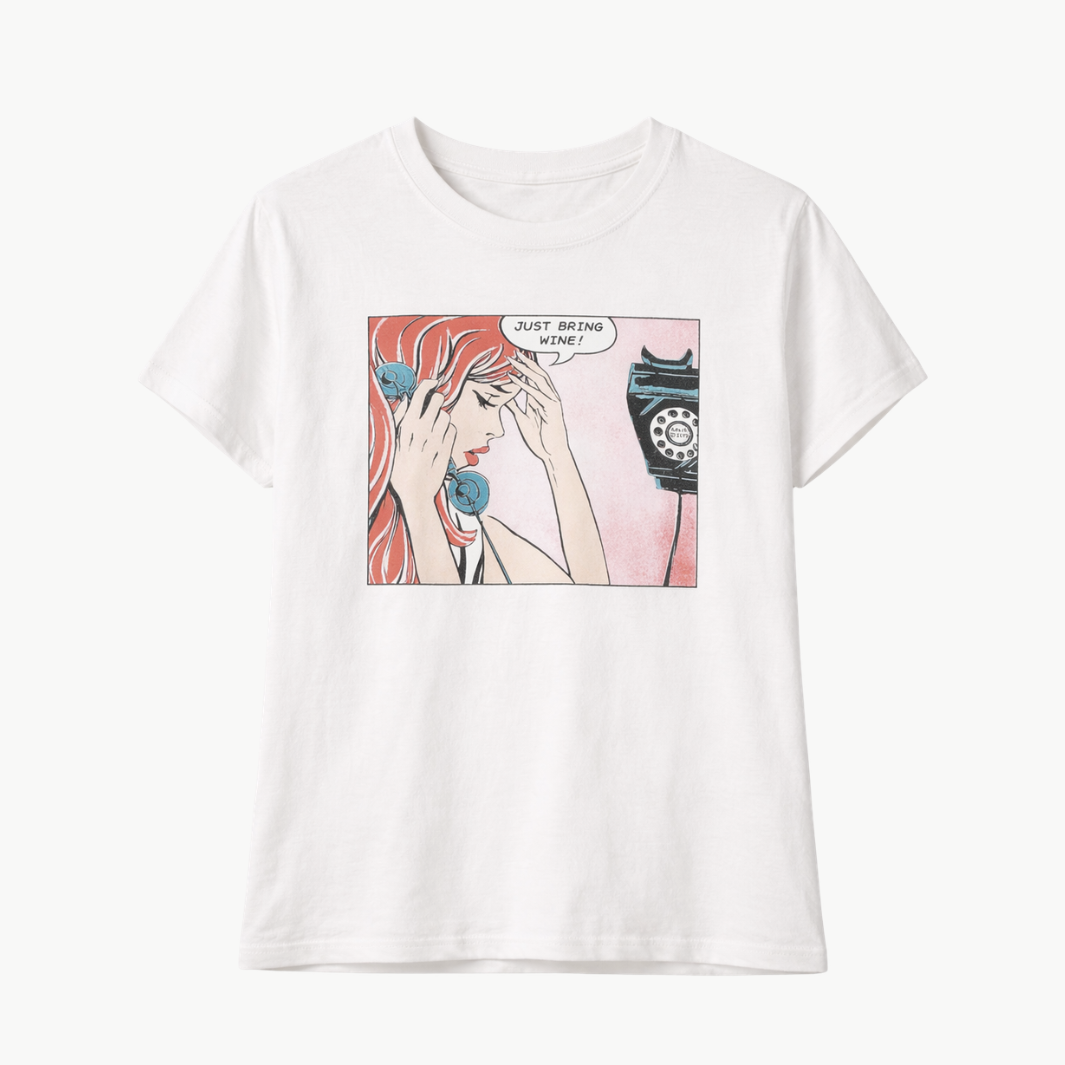 CLASSIC TEE JUST SEND WINE - Romi Boutique