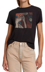 CLASSIC TEE JUST SEND WINE IN WASHED BLACK by Re/Done - Romi Boutique