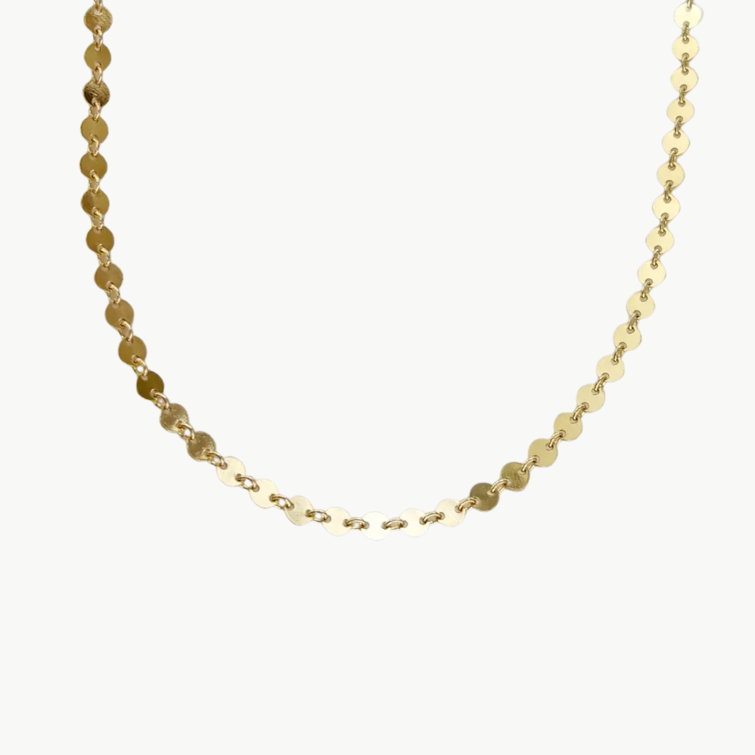 LUXE SEQUIN DISC CHAIN NECKLACE IN GOLD - Romi Boutique