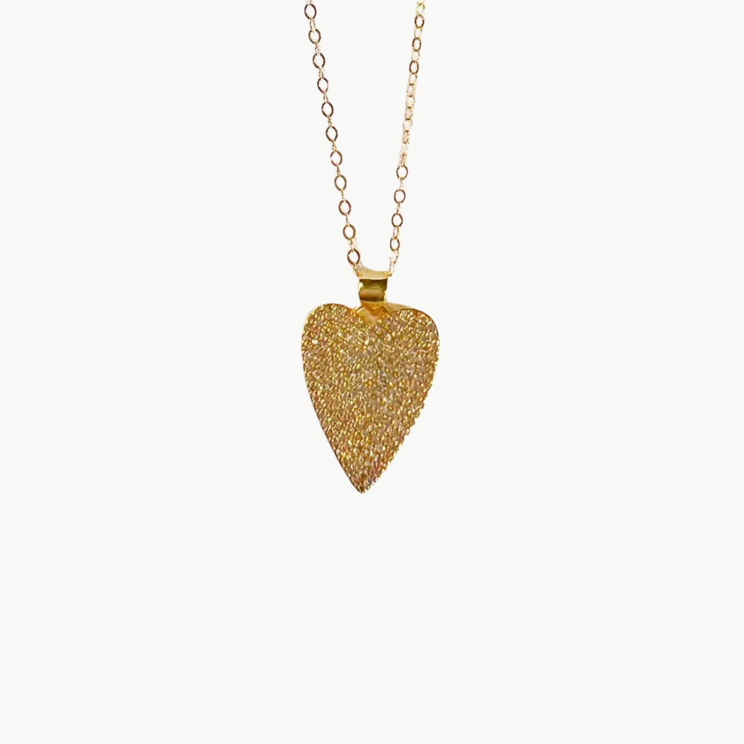 ONE LOVE HEART CZ NECKLACE IN GOLD FILLED - Romi Boutique