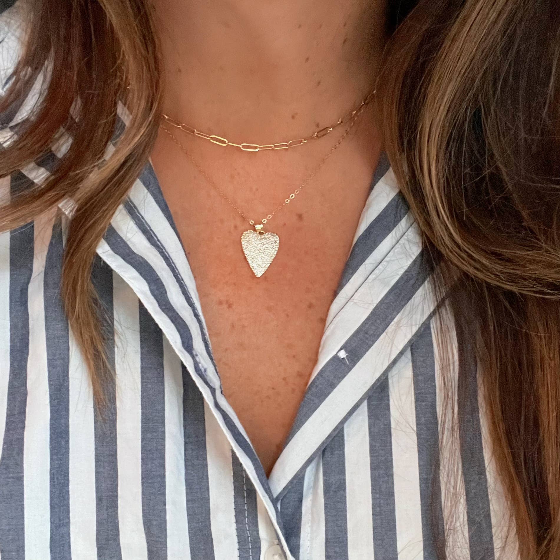 ONE LOVE HEART CZ NECKLACE IN GOLD FILLED - Romi Boutique
