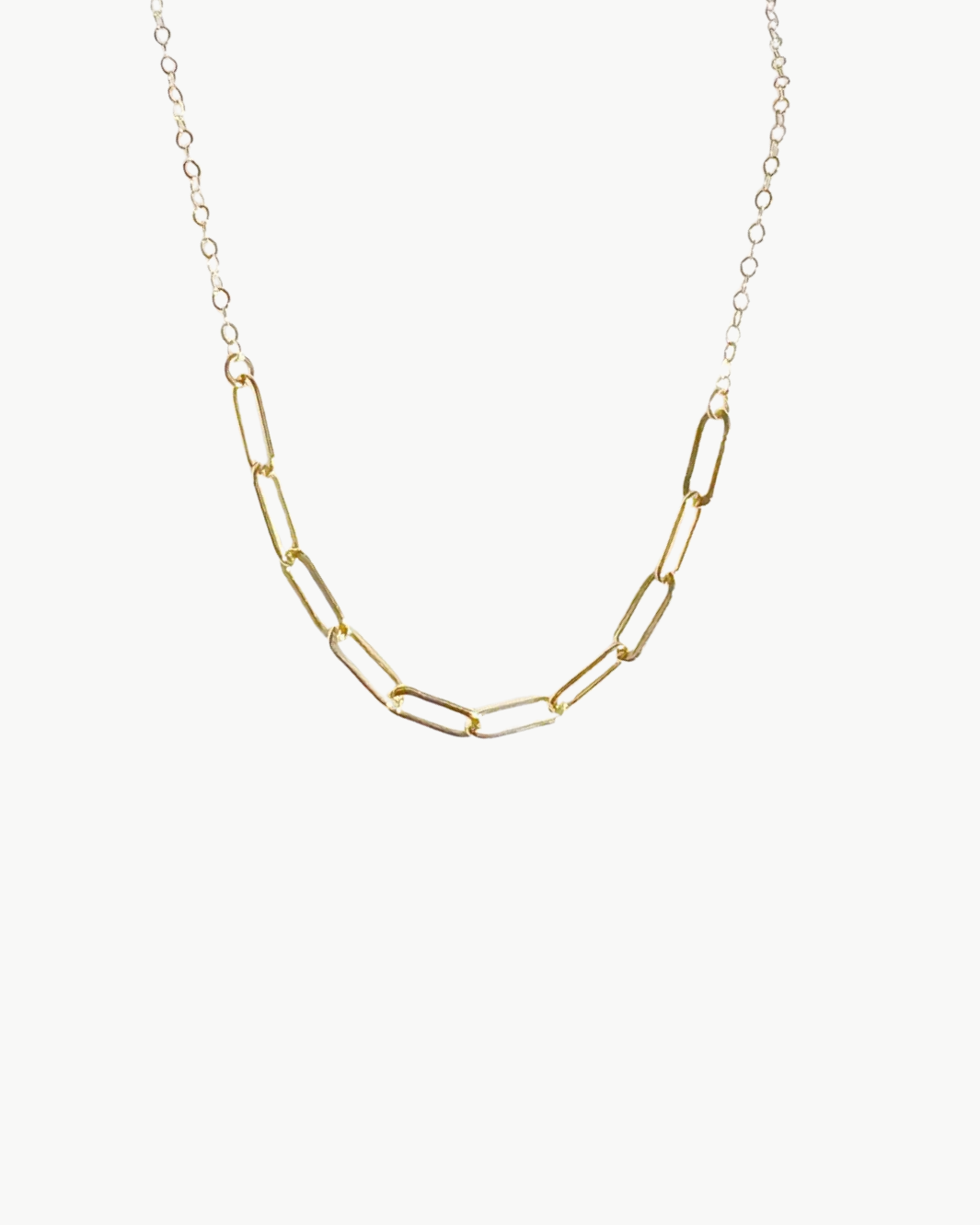 GOLDEN HOUR PAPERCLIP NECKLACE IN GOLD - Romi Boutique