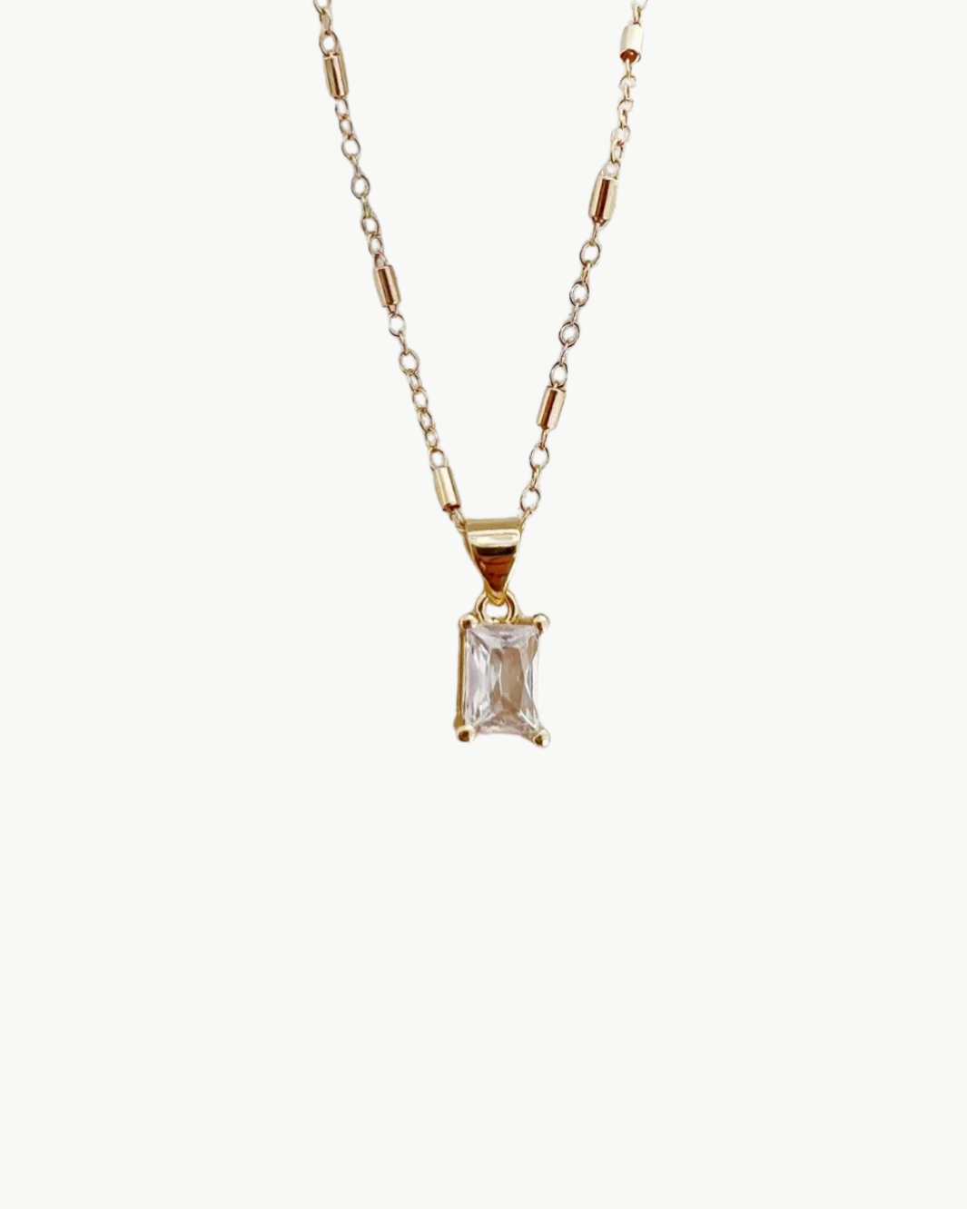 GOLDIE CLEAR CZ PENDANT NECKLACE IN GOLD by Romi - Romi Boutique