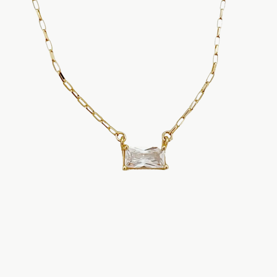 LEIGHTON CZ GOLD FILLED PENDANT NECKLACE IN GOLD by Romi - Romi Boutique