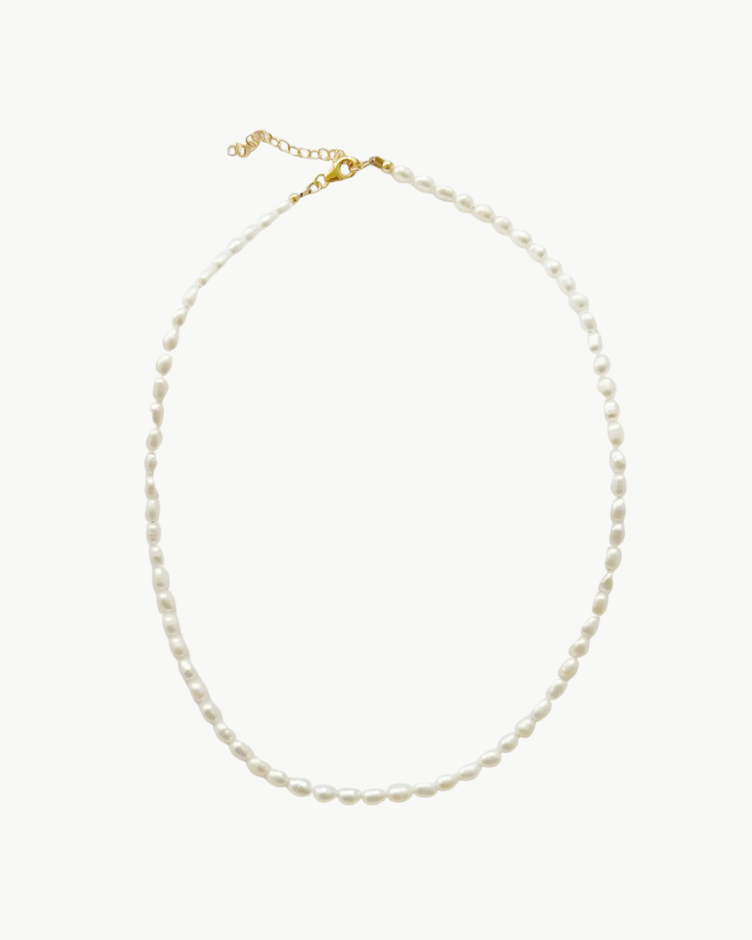 SEA ISLE FRESHWATER RICE PEARL BEADED NECKLACE IN GOLD - Romi Boutique