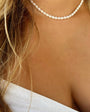 SEA ISLE FRESHWATER RICE PEARL BEADED NECKLACE IN GOLD - Romi Boutique