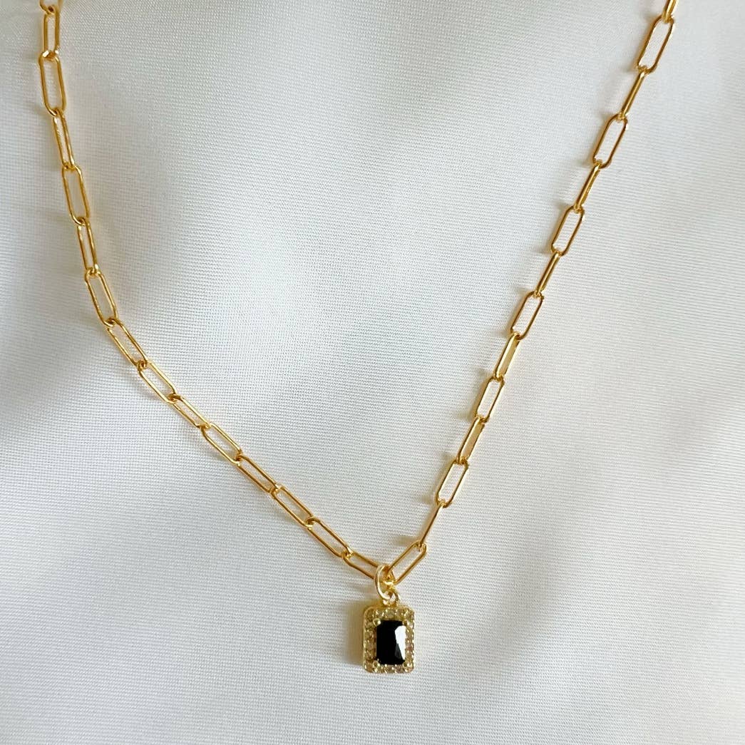 SHAINA PAPERCLIP NECKLACE IN GOLD - Romi Boutique
