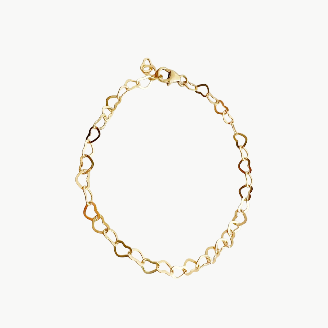 SWEETHEART HEART CHAIN BRACELET IN GOLD by Romi - Romi Boutique
