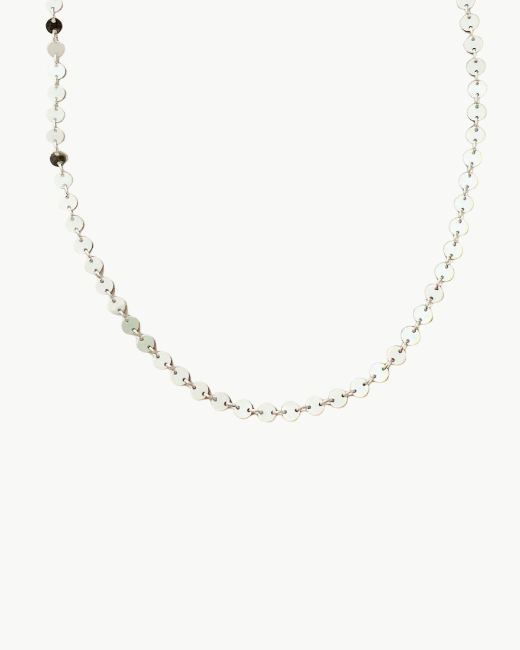 LUXE SEQUIN DISC CHAIN NECKLACE IN SILVER - Romi Boutique