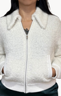 CODY COLLARED ZIP UP JACKET IN GARDENIA by Sablyn - Romi Boutique