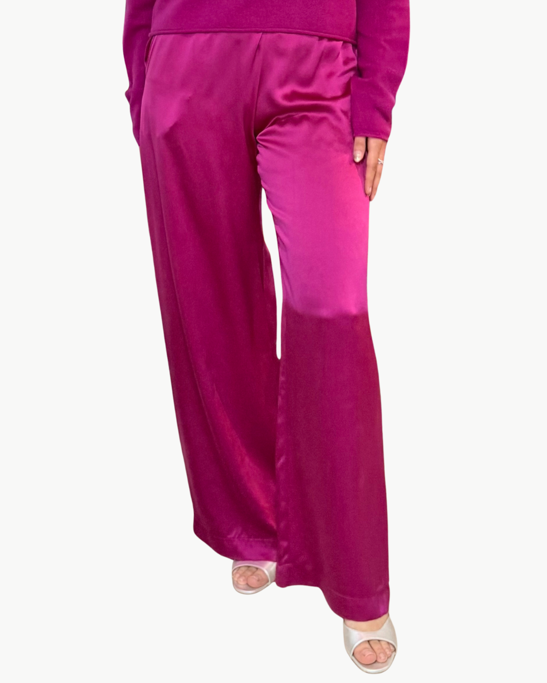 BRYNN HIGH RISE PULL ON WIDE LEG PANT IN MAGENTA by Sablyn - Romi Boutique