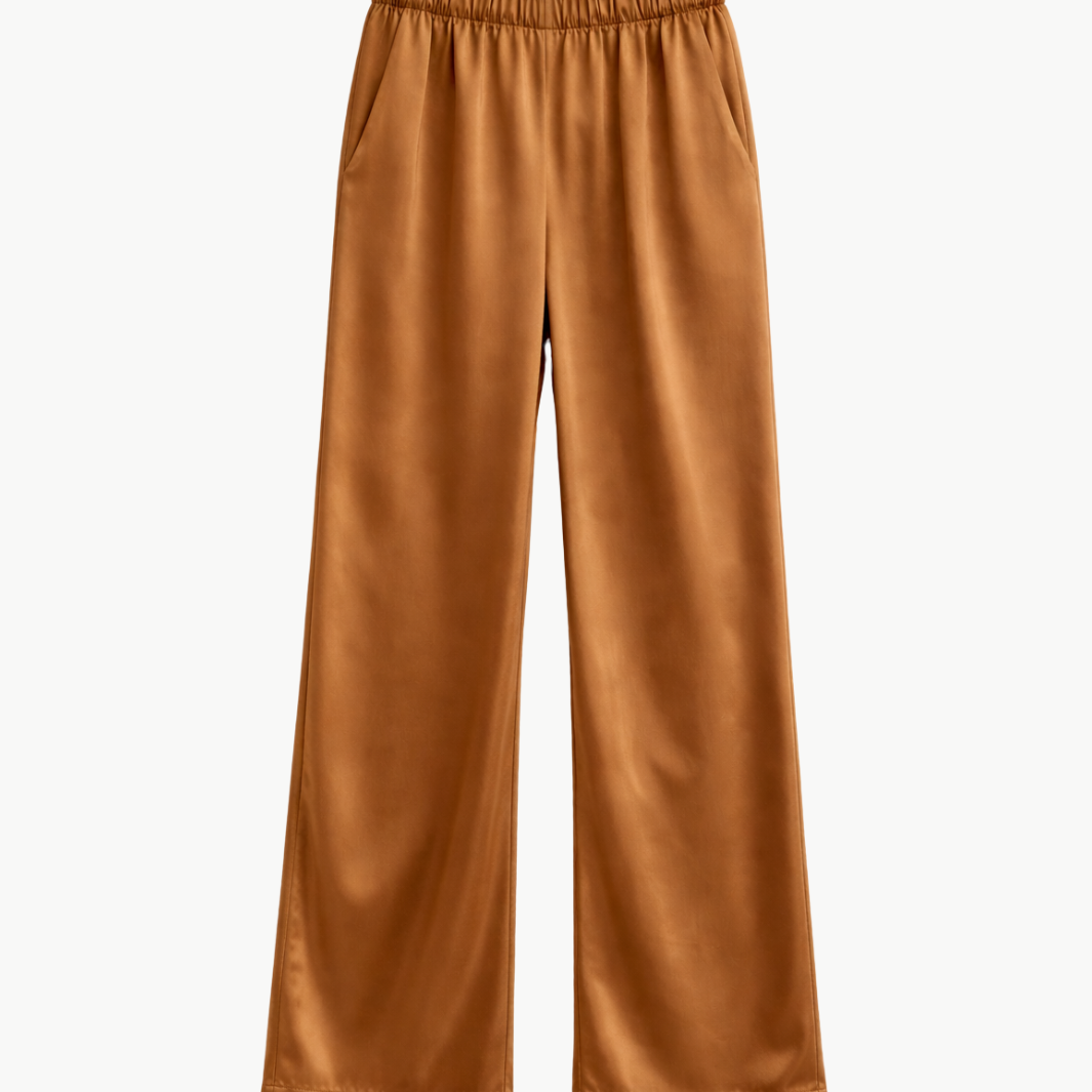 BRYNN HIGH RISE PULL ON WIDE LEG PANT IN TOBACCO - Romi Boutique