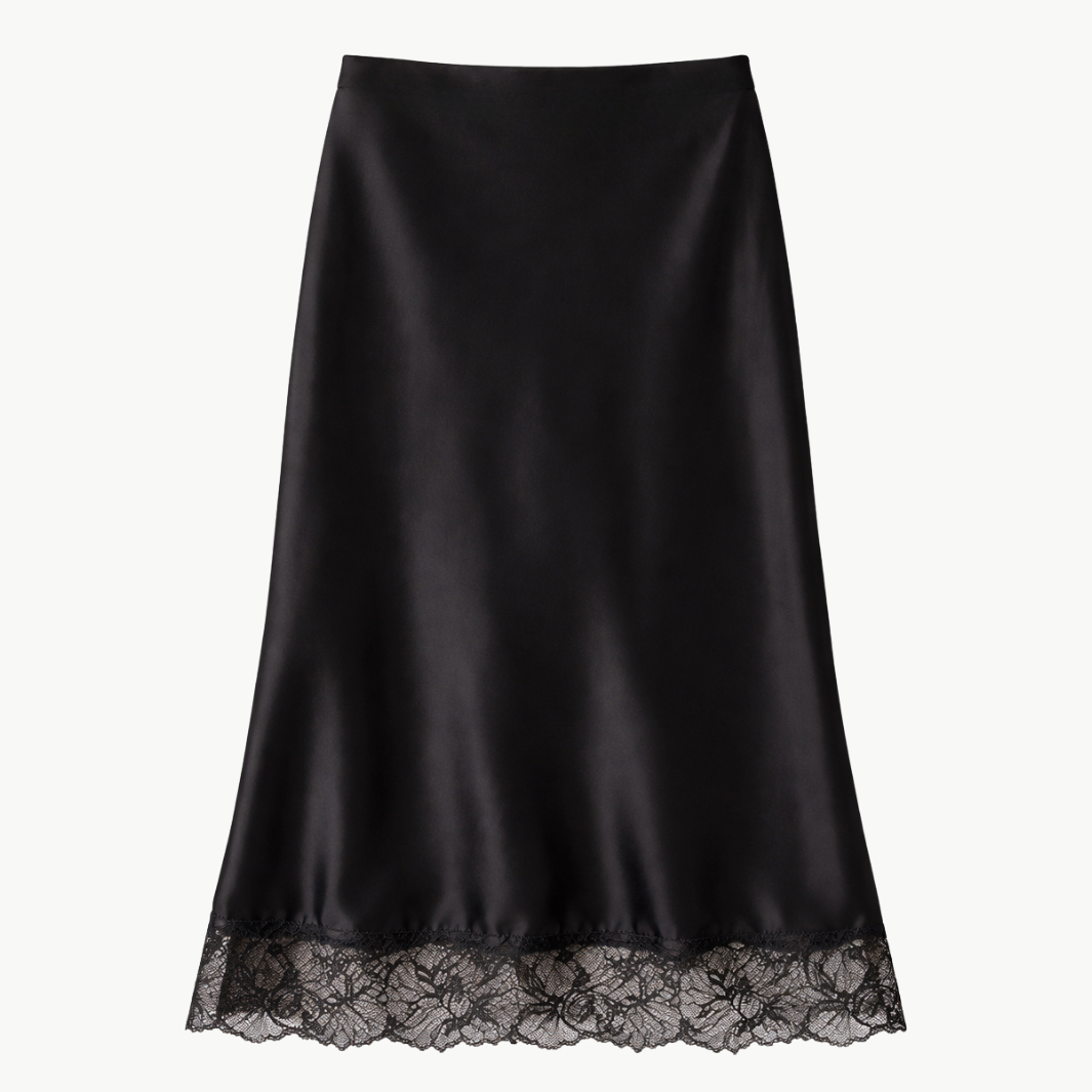 MIRANDA LACE TRIM SILK SKIRT by Sablyn - Romi Boutique