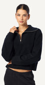 TINSLEY HALF ZIP PULLOVER IN BLACK by Sablyn - Romi Boutique
