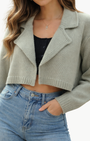TYRA RELAXED COLLARED CARDIGAN IN EUCALYPTUS by Sablyn - Romi Boutique
