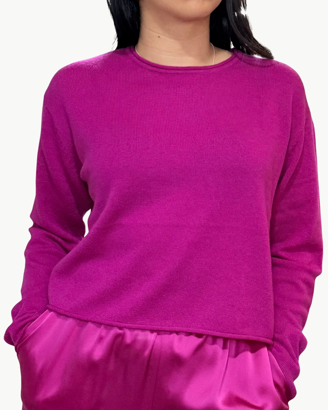 LANCE CROPPED PULLOVER IN MAGENTA by Sablyn - Romi Boutique
