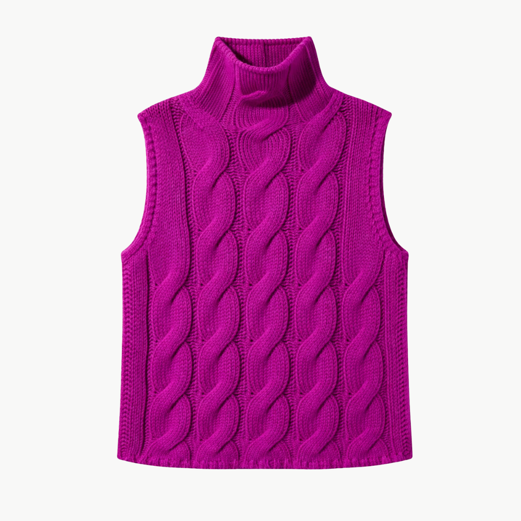 SALVIA SLEEVELESS CASHMERE CABLE TURTLENECK by Sablyn - Romi Boutique