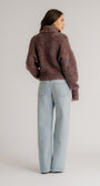 DARCEY CROPPED SLOUCHY TURTLENECK IN MAHOGANY MULTI by Sablyn - Romi Boutique