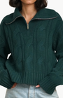 ESME HALF ZIP CABLE SWEATER IN SACRAMENTO by Sablyn - Romi Boutique