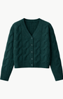 Sablyn JOLIE V-NECK CROPPED CASHMERE CABLE KNIT CARDIGAN at Romi Boutique