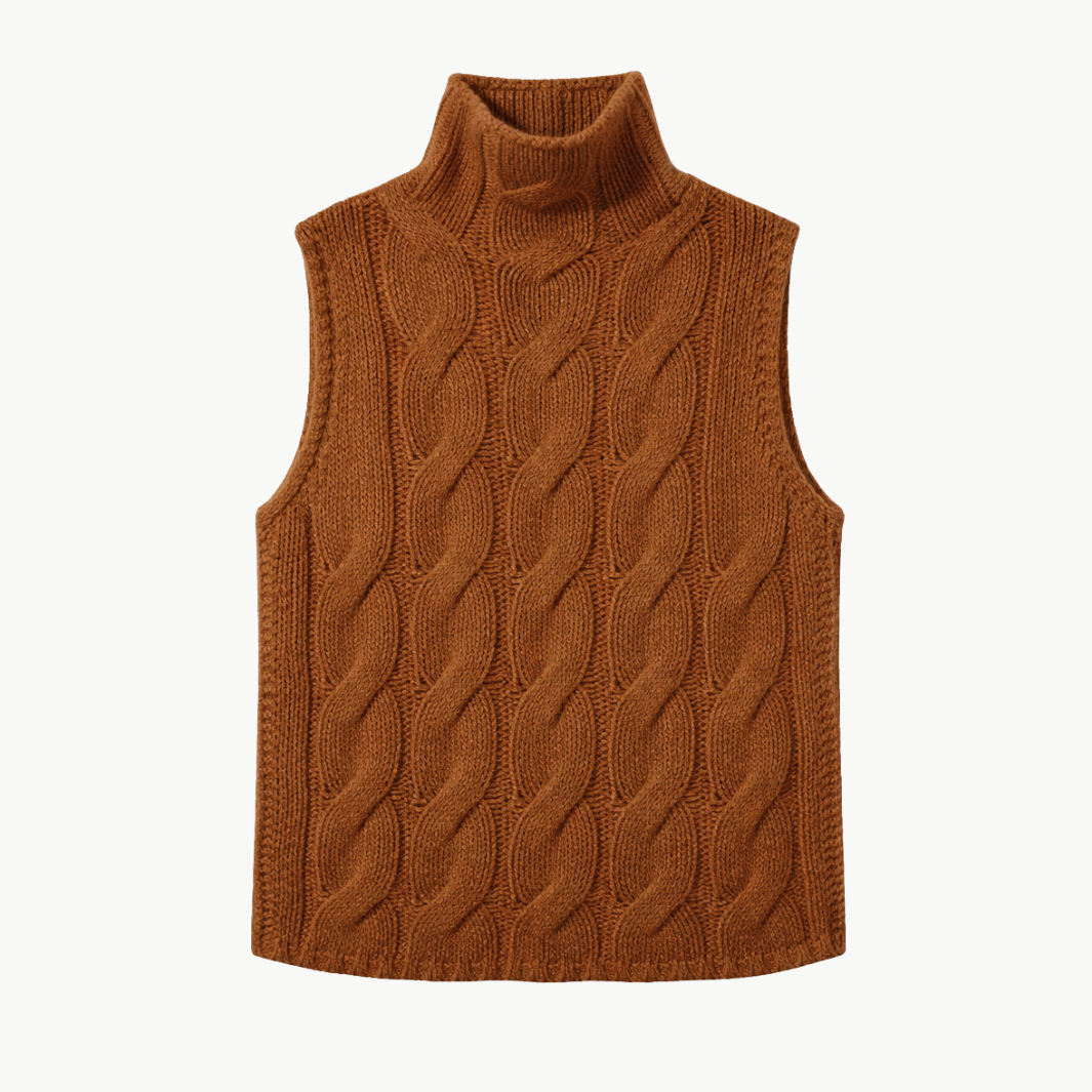 SALVIA SLEEVELESS CASHMERE CABLE TURTLENECK by Sablyn - Romi Boutique