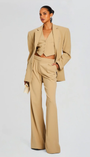 PIN TUCK PALAZZO PANTS IN CAMEL by SANS FAFF - Romi Boutique