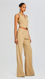 PIN TUCK PALAZZO PANTS IN CAMEL by SANS FAFF - Romi Boutique