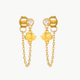 ARISING LOTUS WHITE TOPAZ CHAIN STUD EARRINGS by Satya Jewelry - Romi Boutique