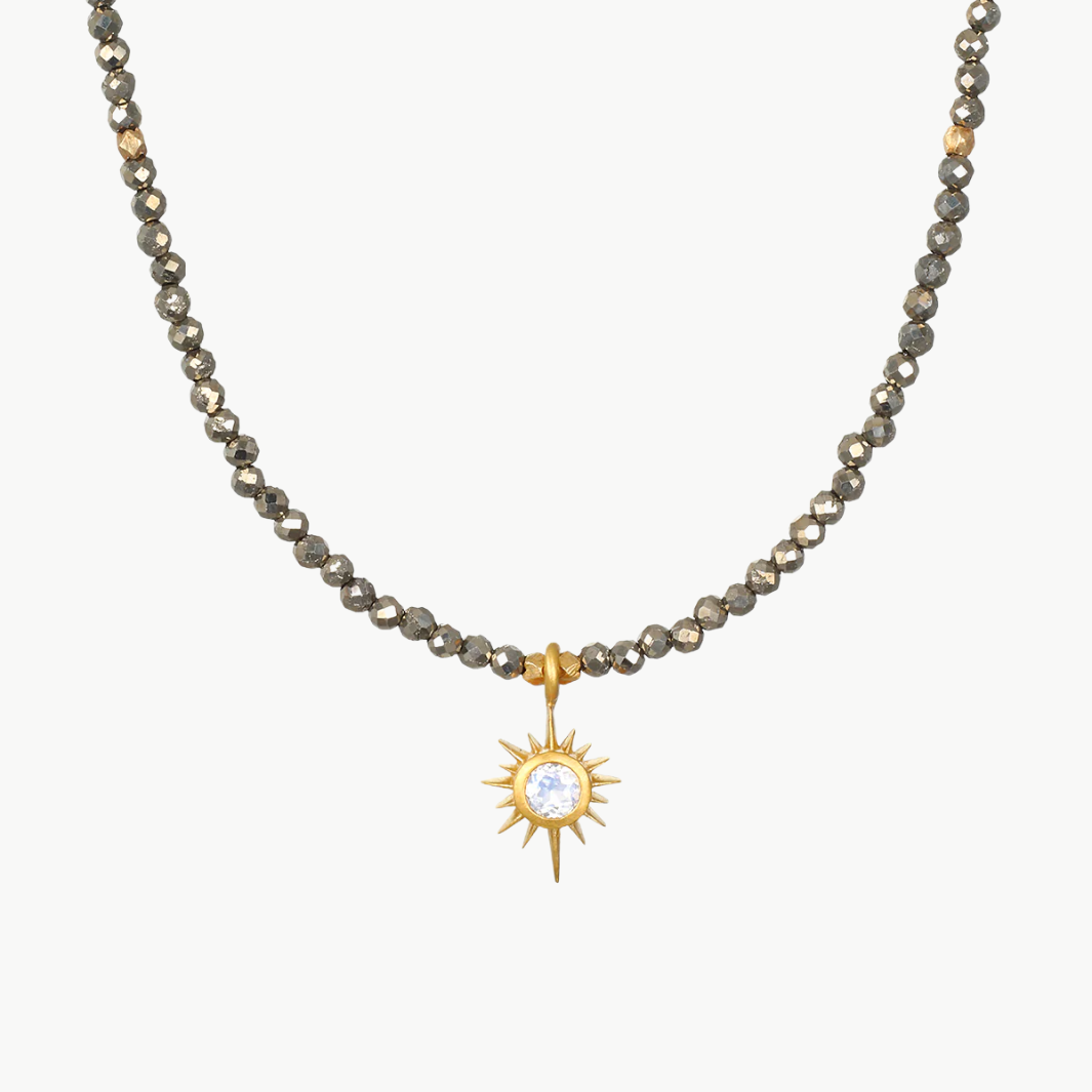 DREAMS OF PROSPERITY PYRITE NECKLACE by Satya Jewelry - Romi Boutique