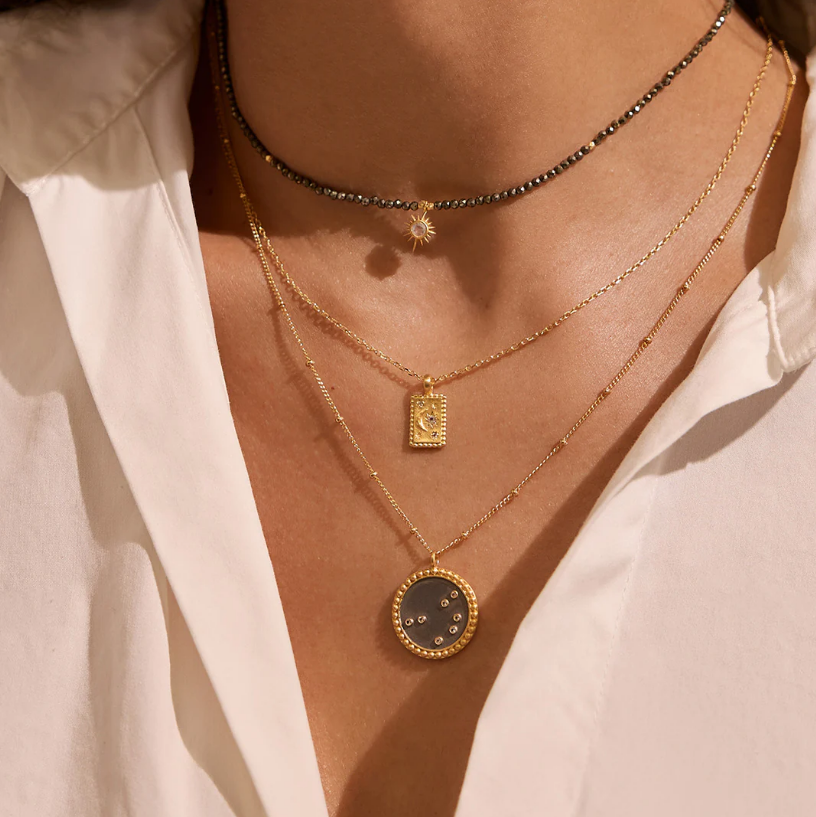 DREAMS OF PROSPERITY PYRITE NECKLACE by Satya Jewelry - Romi Boutique