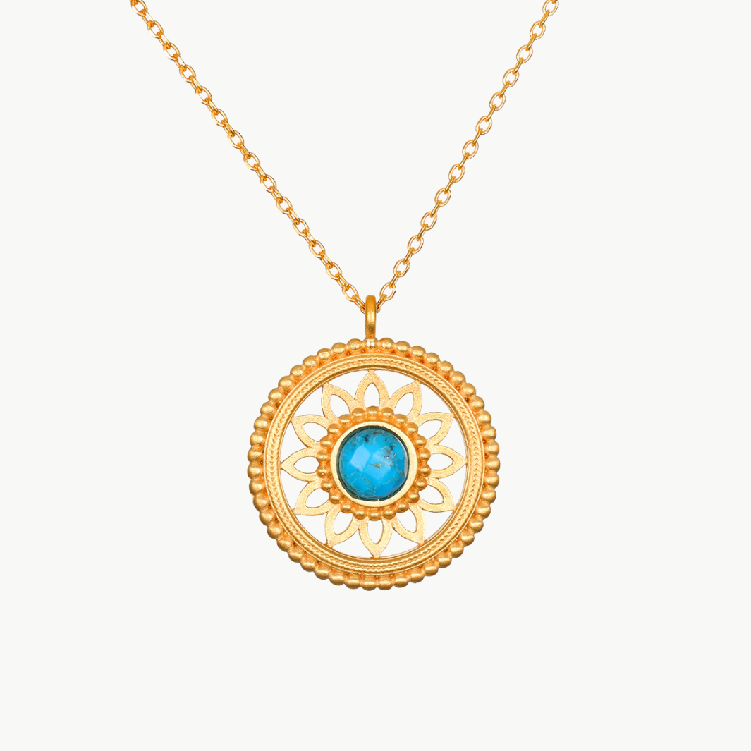 NATURE INTUITION TURQUOISE MANDALA NECKLACE by Satya Jewelry - Romi Boutique
