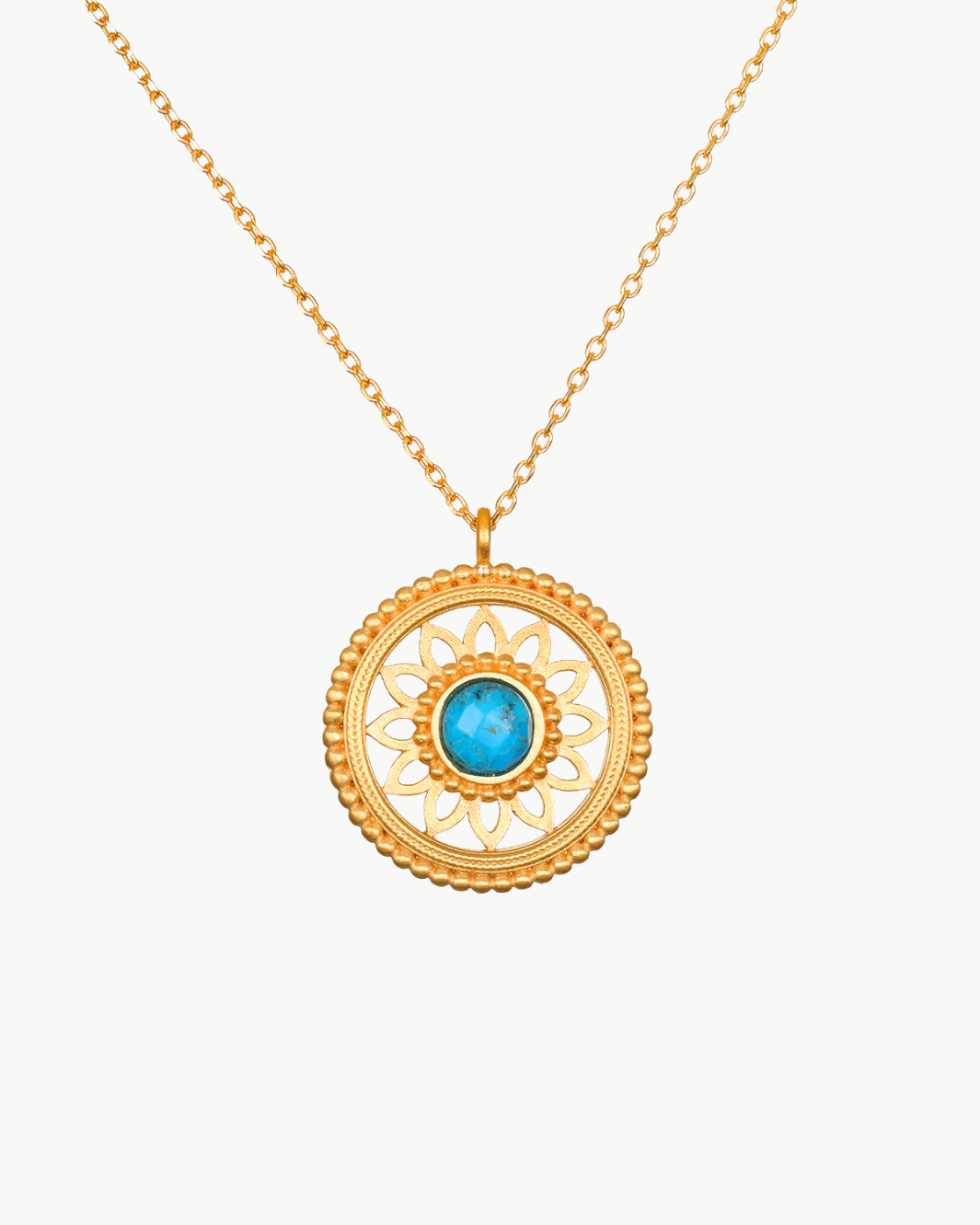 NATURE INTUITION TURQUOISE MANDALA NECKLACE by Satya Jewelry - Romi Boutique