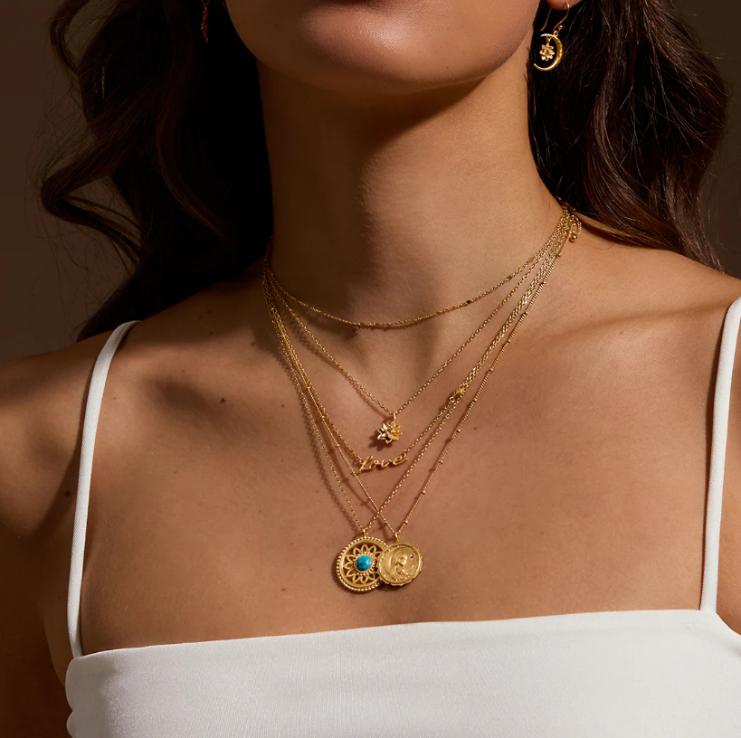 NATURE INTUITION TURQUOISE MANDALA NECKLACE by Satya Jewelry - Romi Boutique