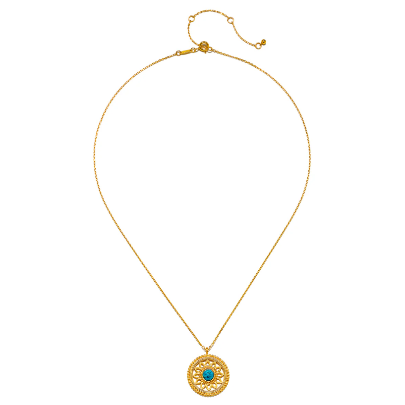 NATURE INTUITION TURQUOISE MANDALA NECKLACE by Satya Jewelry - Romi Boutique