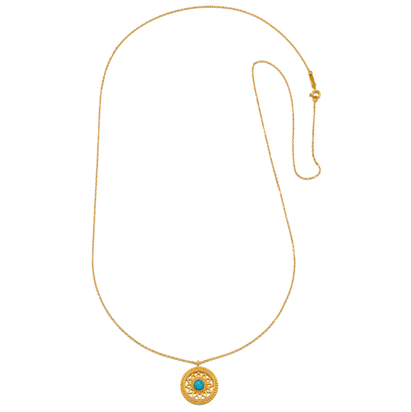 NATURE INTUITION TURQUOISE MANDALA NECKLACE by Satya Jewelry - Romi Boutique