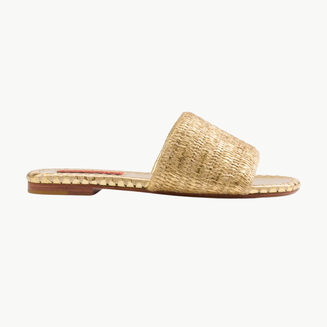 METALLIC RAFFIA SALERNO SANDAL - Romi Boutique