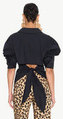 LOCH POPLIN BUTTON UP IN BLACK - Romi Boutique