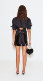 LOCH POPLIN BUTTON UP IN BLACK - Romi Boutique