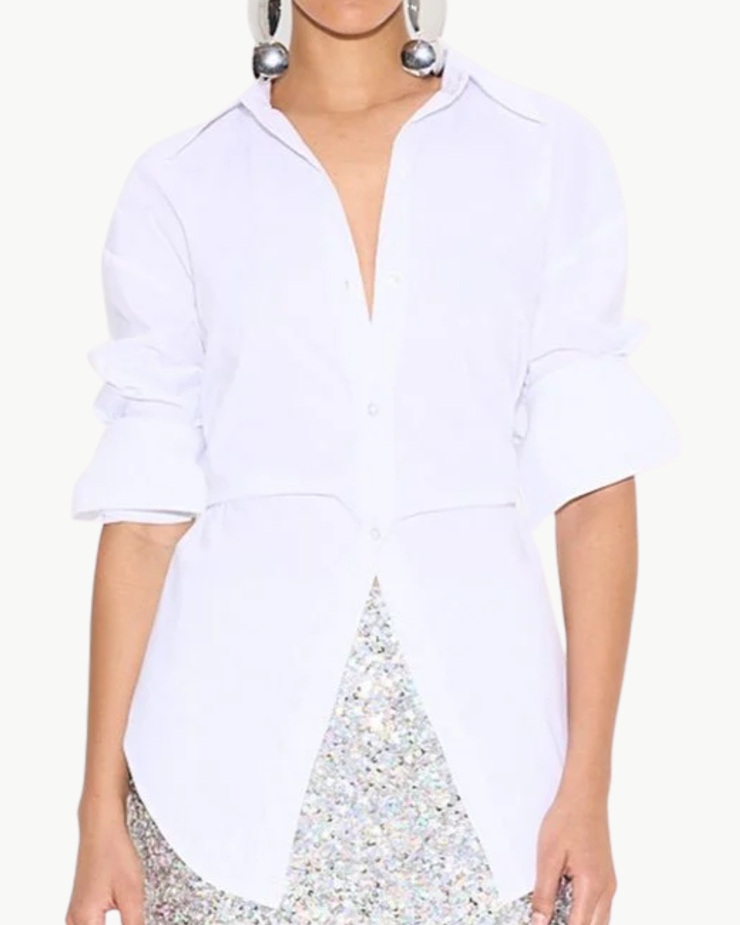 LOCH POPLIN BUTTON UP IN MACADAMIA - Romi Boutique