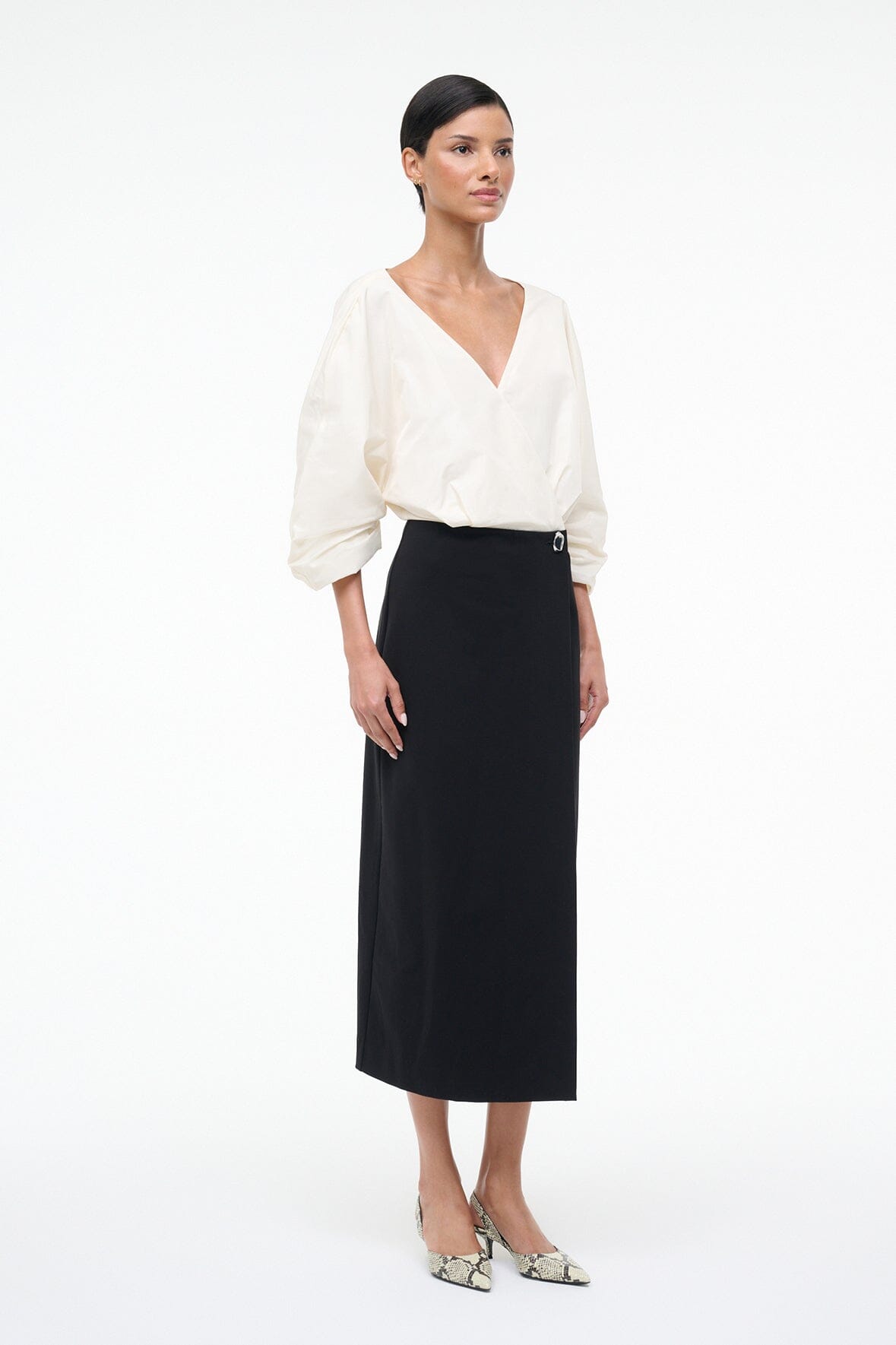 ORION DRESS IN IVORY / BLACK - Romi Boutique
